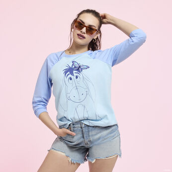 Winnie The Pooh Eeyore Unisex Raglan Tee, Image 2